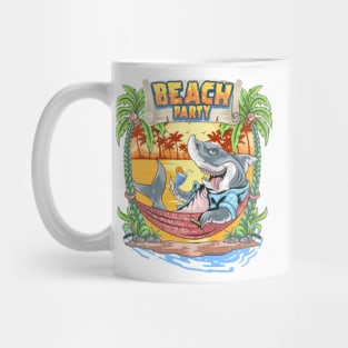 Shark party in beach Mug